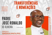 Pe. José Ronaldo vai assumir a Paróquia Santa Cruz de Cruzeiro da Fortaleza.