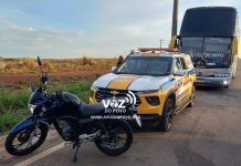 Fiscalização na Br.146 Serra do Salitre: Polícia Militar encontra motocicleta furtada e clonada.