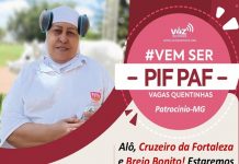 Emprego imediato PIF PAF: Compareça ao CRAS de Cruzeiro da Fortaleza nesta quinta-feira (23).